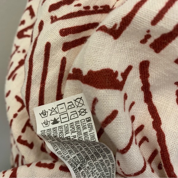 Forever 21 Printed Geometric Side Button Front Linen Rayon Blend Mini Dress - Picture 2 of 12